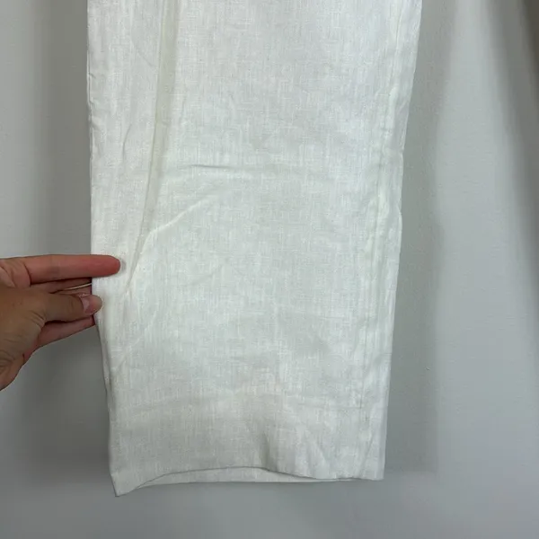 Abercrombie & Fitch Linen‎ Chinos Pants White Size 33 - Image 3