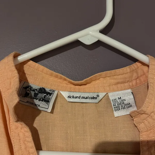 Vintage Sleeveless Button down Top Tan Size M - Image 2