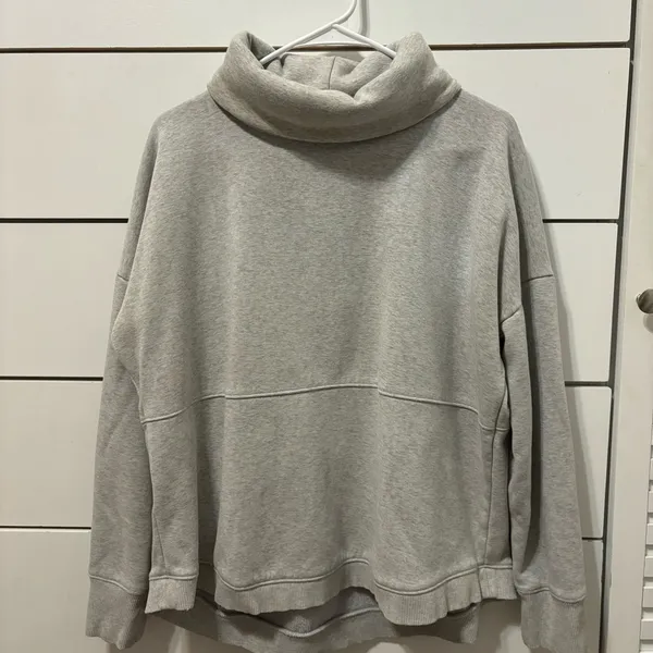 Athleta Cozy Karma Grey Mock Neck Crewneck - Image 2