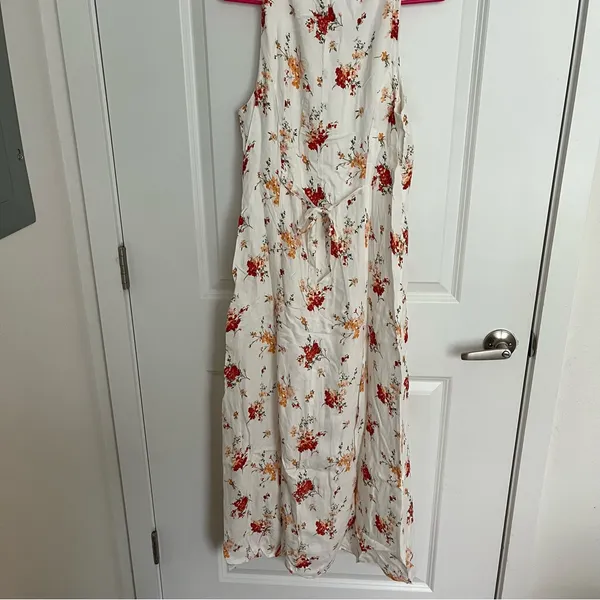 Altar'd State White Floral Button-Front Midi Dress - Image 9