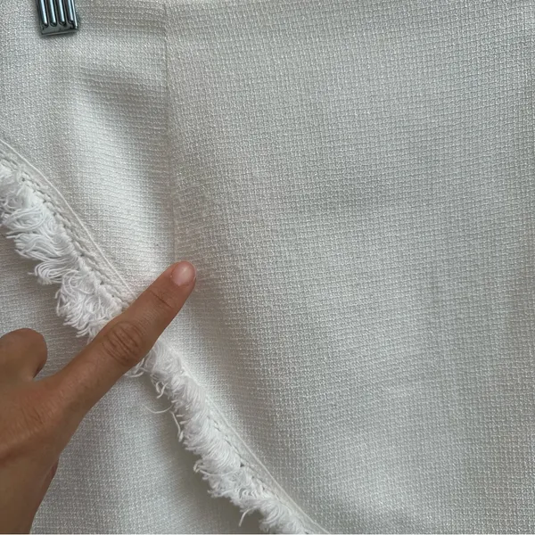 superdown White Mini Skirt with Fringe Trim - Image 2
