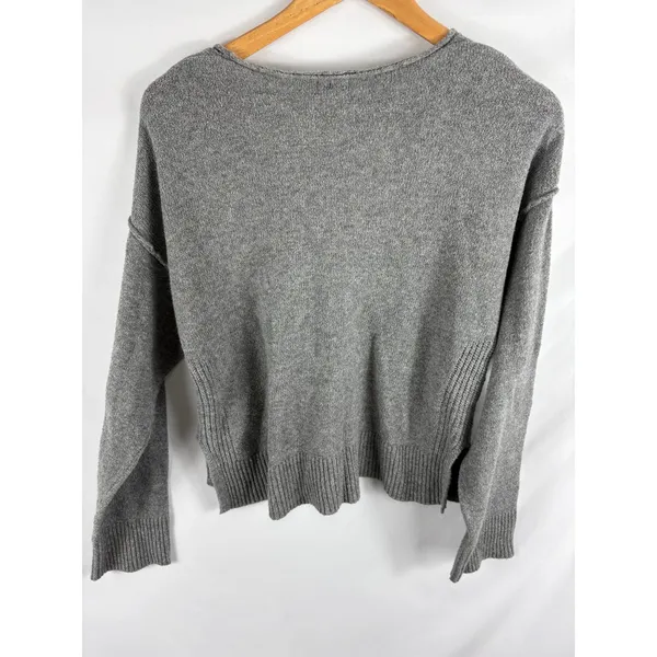Auden V Neck Relaxed Fit Sweater Grey Size Small - Image 3