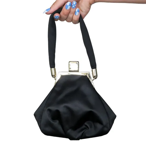 Vintage 50s Black Coin Purse Evening Bag - Image 2