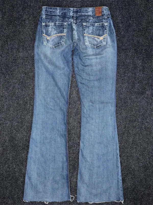 Y2K Buckle BKE Low Rise Star Flare Jeans Women’s 28 x 34 Distressed Grunge LONG - Image 3