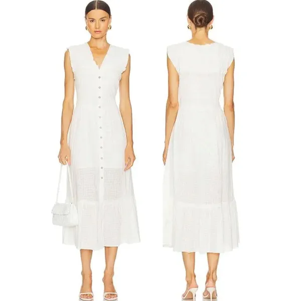 Free People Ethereal Cottage Desert Dazed Midi Dress Maxi Top Ivory Small Boho - Image 12