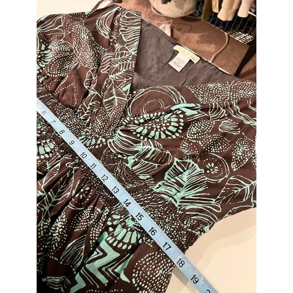 Vasna Desire Cotton Y2K Brown Teal Turquoise Maxi Tank Dress Size 1X - Image 9