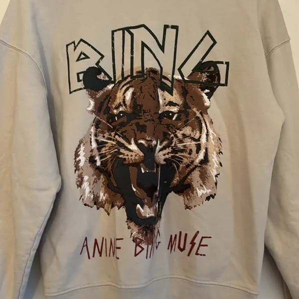 Anine Bing XS Muse Tan Stone Tiger Sweatshirt - Image 3