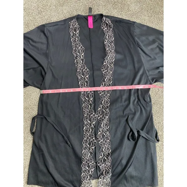 La Senza Black Lace Trim Kimono Robe Size S/M - Image 7