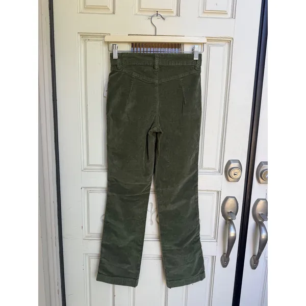 Free People Army Green Velveteen Straight Leg Patch Pocket Pants‎ Size 0 - Image 5