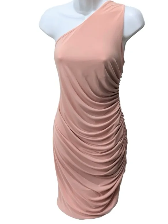 NWT Michael Costello x Revolve Bodycon Mini Dress Blush Pink one shoulder Small - Image 6