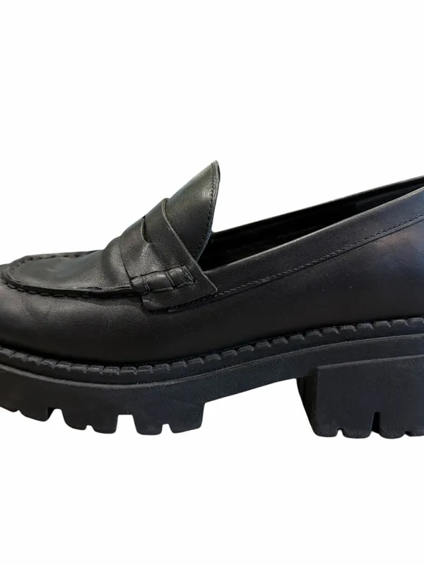 Free People Penny Loafers Size 37 Black Lyra Lug Sole Chunky Preppy Goth BTS - Image 8