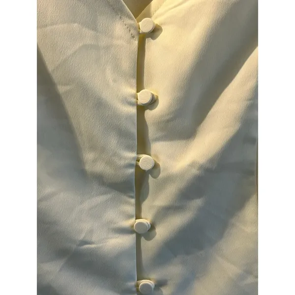 Mod cloth cream blouse top XS career lightweight dainty - Image 6