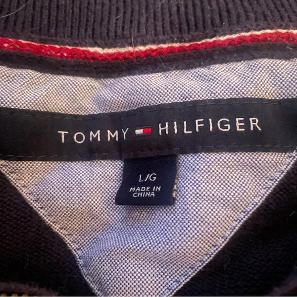 Tommy Hilfiger  striped 1/4 zip sweater - Image 3