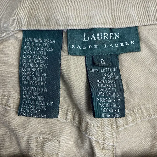 Lauren Ralph Lauren Women's Size 8 100% Cotton Denim Jeans Khaki‎ Tan Vintage - Image 4