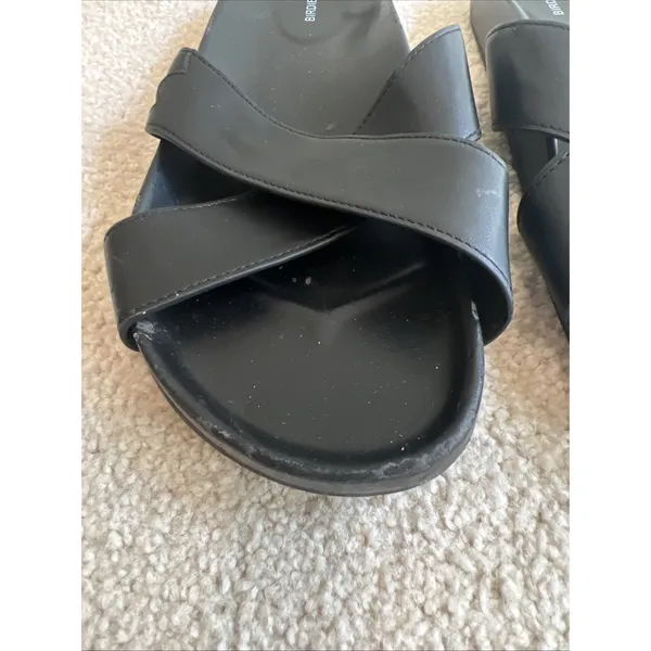 Birdies The Robin Slide Sandals Shoes Black Leather Festival Boho Beach - Image 2