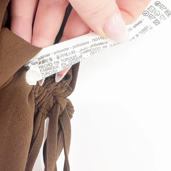 Zara Asymmetrical Top Women's XS‎ Brown Going Out Minimalist Chic - Image 7