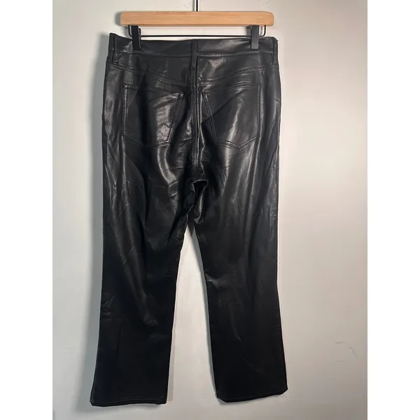 J.Crew Womens High-Rise Slim Demi-Boot Pant‎ Faux Leather Black BK823 Size 29 - Image 6