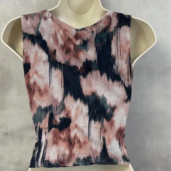 Abercrombie Fitch Abstract Print Top Women XS Urban Grunge Indie Mall‎ Goth - Image 2