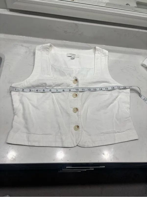NWOT Banana Republic White Linen-Blend Top - Image 4