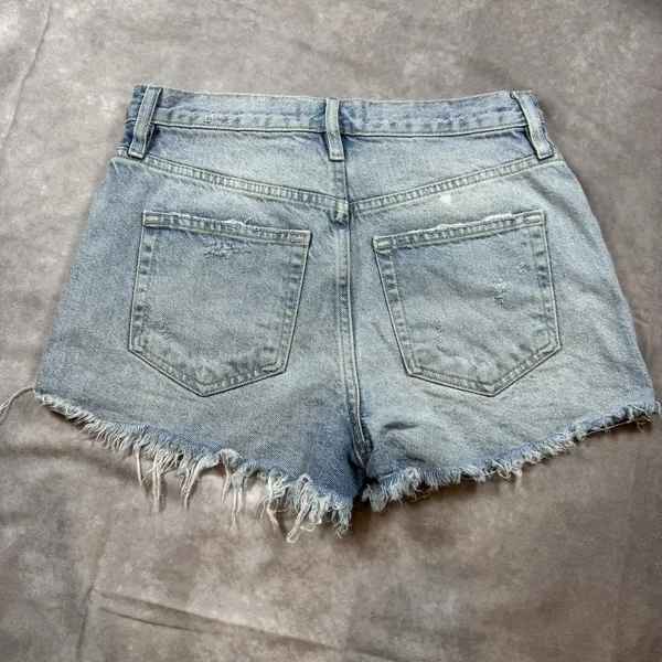 We the Free People Lasso Jean Shorts washed Black distressed‎ Revolve Size 26 - Image 2