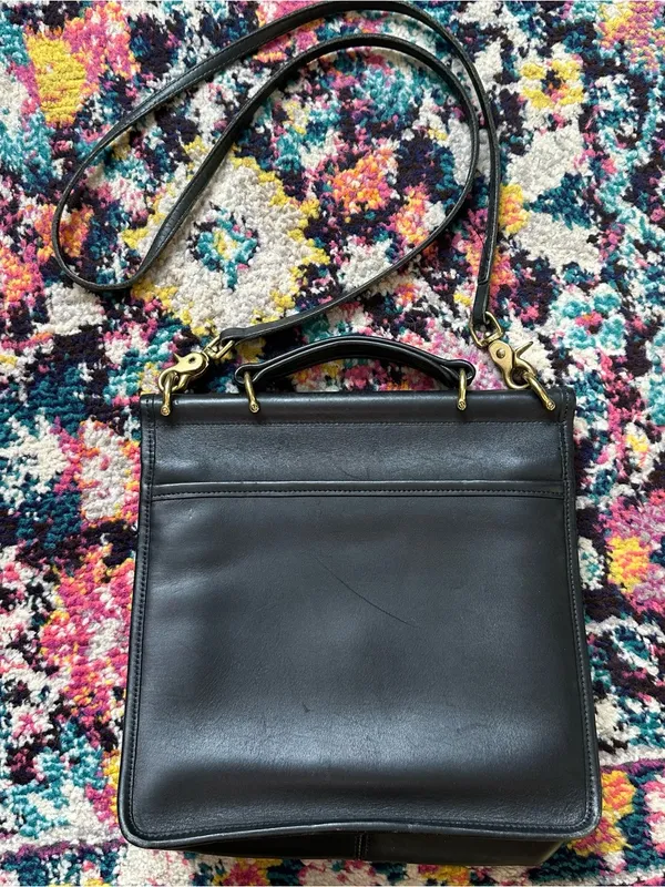 Coach Vintage Willis Leather Purse Removable Strap Black 9927 - Image 11