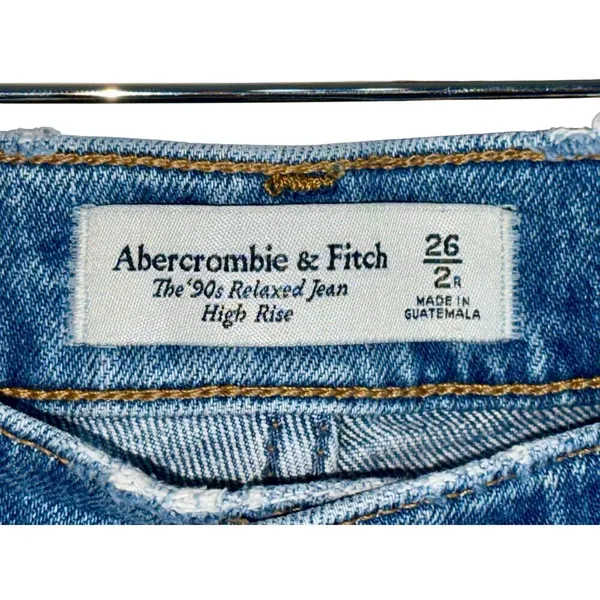 Abercrombie & Fitch The ‘90s Relaxed Jean High Rise Blue Denim Jeans Size 26 2 R - Image 3