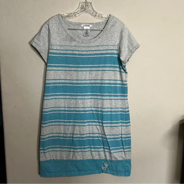 Disney Parks Gray Blue Striped Mickey Mouse T-Shirt Dress‎ - Image 2