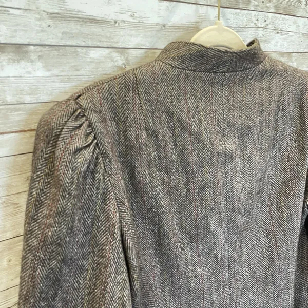 Vintage Peabody House Womens 13/14 Blazer Herringbone Brown Wool‎ Blend Lined - Image 11