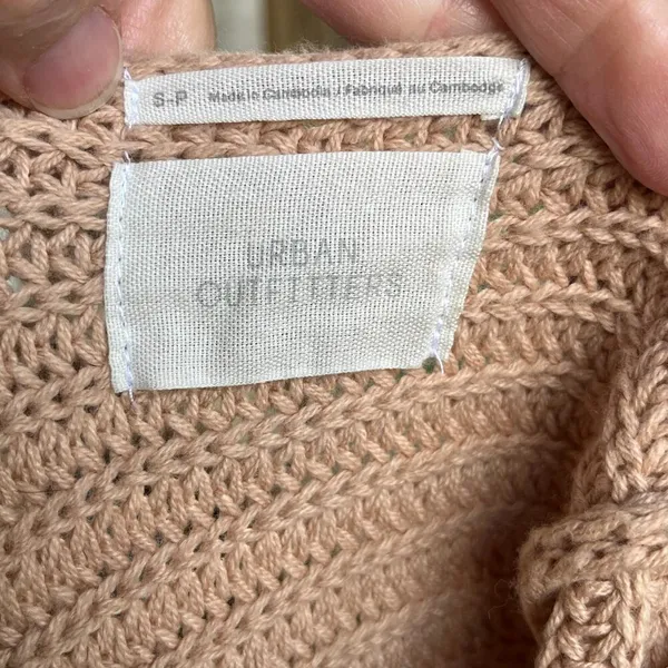 Urban Outfitters Avery Double V-Neck Sweater Tan Size S - Image 7