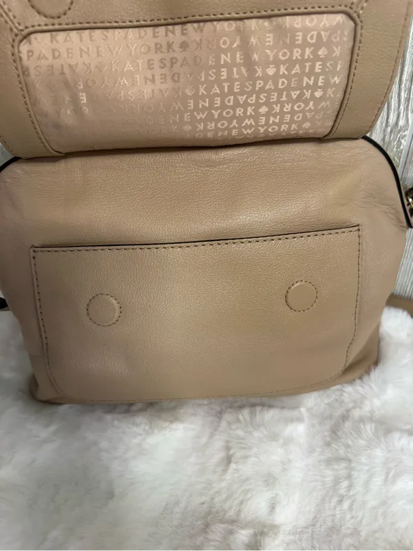 kate spade taupe leather satchel with buckled flap- Allen Street Raquelle - Image 3