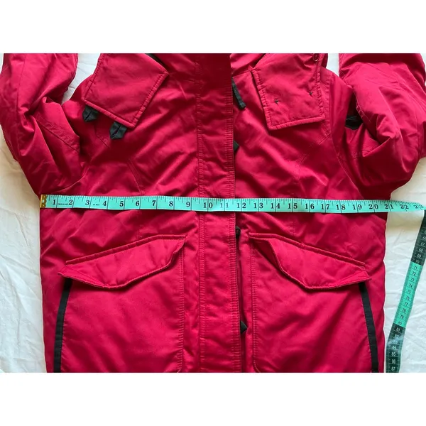 Hollister Ultimate Down Jacket Women's Medium Red/Black - Image 10