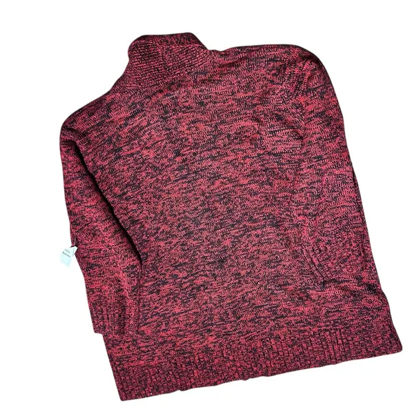 BFA CLASSICS Knit Cardigan Sweater NWOT Red Black Shawl Collar 4X Pockets Boho - Image 7