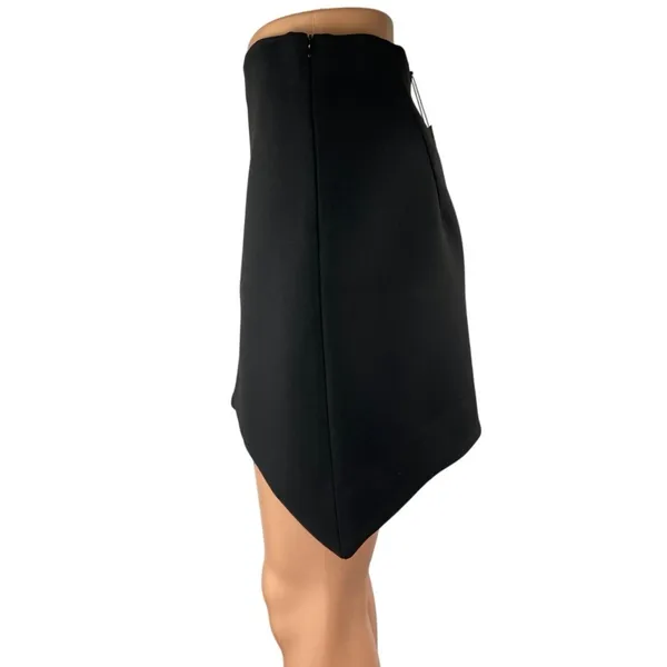 NEW Zara Women's Black Asymmetric High Waist Zipper Mini A-Line Skirt Size S - Image 2