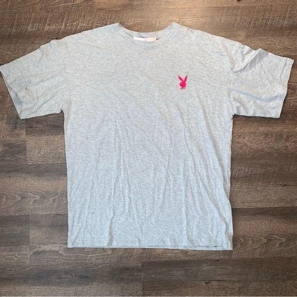 Playboy x Misguided Mission Statement T- Shirt Dress Grey/ Pink New with Tags - Image 13
