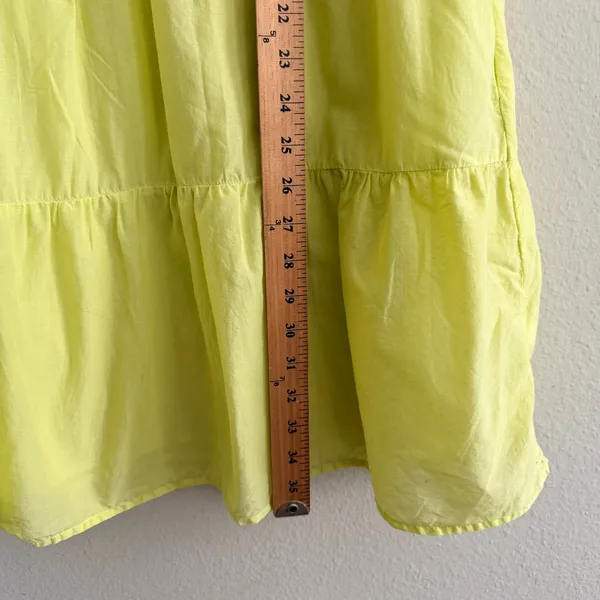 Nation LTD Luella Tiered Mini Dress in Tennis Ball Pima Cotton Pockets Sz Medium - Image 13