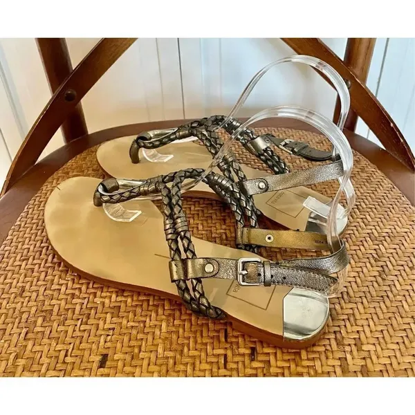 Dolce vita Dixon pewter braided strap sandals 8.5 - Image 5