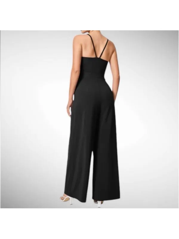 Halara Backless Side Invisible Zipper Pocket Wide Leg Quick Dry Slip Jumpsuit - Image 2