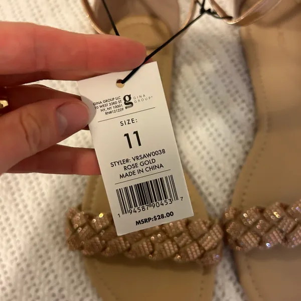 Gina Group Rose Gold Sandals Size 11 - Image 3