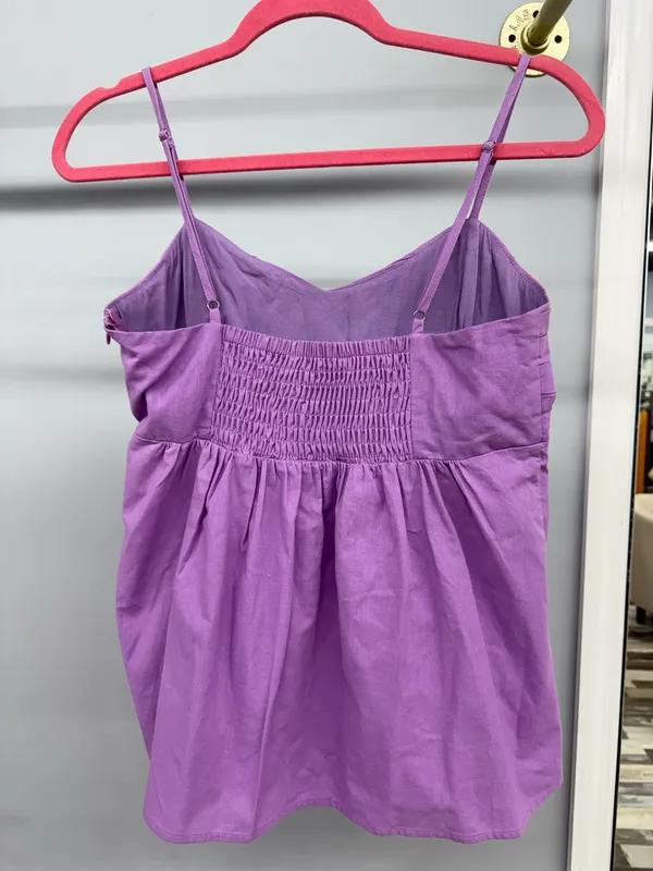 White Birch Lavender twist- front spaghetti strap camisole  - Image 2