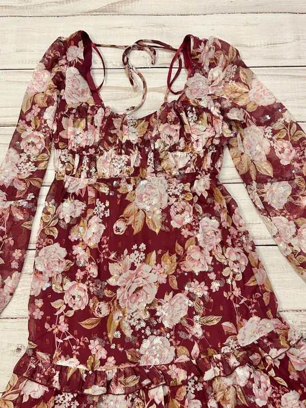 Altar'd State Sailor Floral Maxi Dress in Burgundy Size S NWT - Image 8