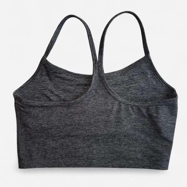 Aerie Women L Heather Gray White Lined Athletic Tank Top Workout Gym - Image 4