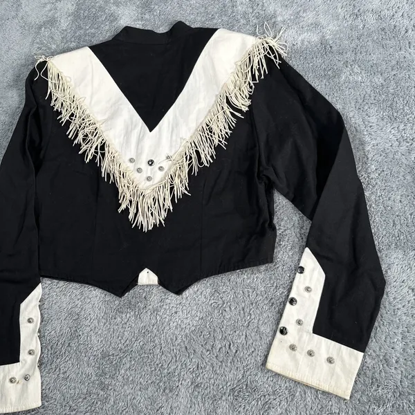 1849 Authentic Ranchwear Shirt Small USA Made Fringe Western Cowgirl Rodeo flaw - Image 12