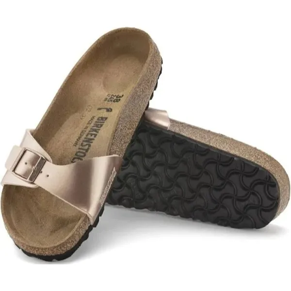 Birkenstock Madrid Birko-Flor Copper Metallic Leather Sandals 5‎ - Image 2