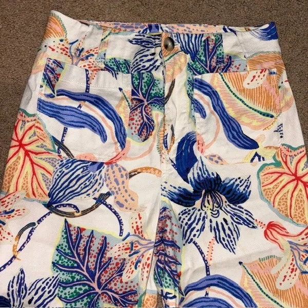 Anthropologie Maeve Sarah Gordon Colette Ankle Cropped Linen Wide Leg Pants 29 - Image 7