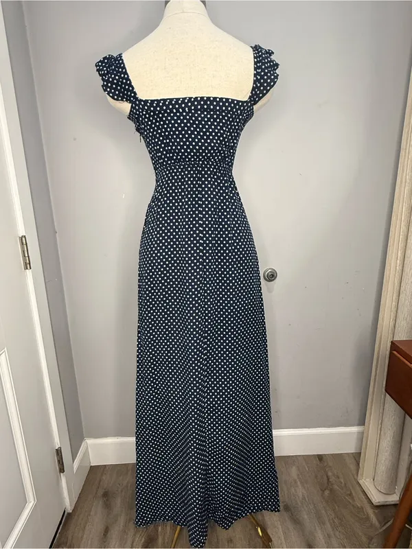 Lulu's Navy & White  Polka Dot Maxi Dress - Image 6
