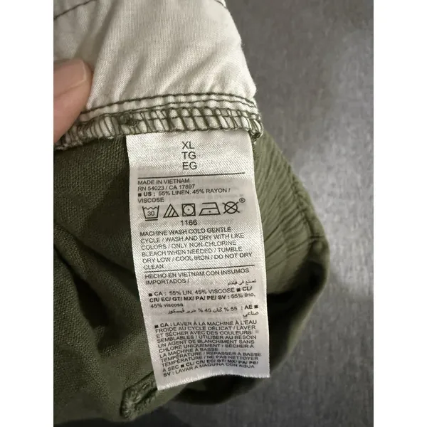 Old Navy Women's Olive Green Linen Blend Comfort Waistband Shorts Sz XL - Image 8