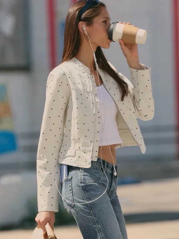 Nwt Zara Polka Dot Fitted Jacket Size Xs - Image 2