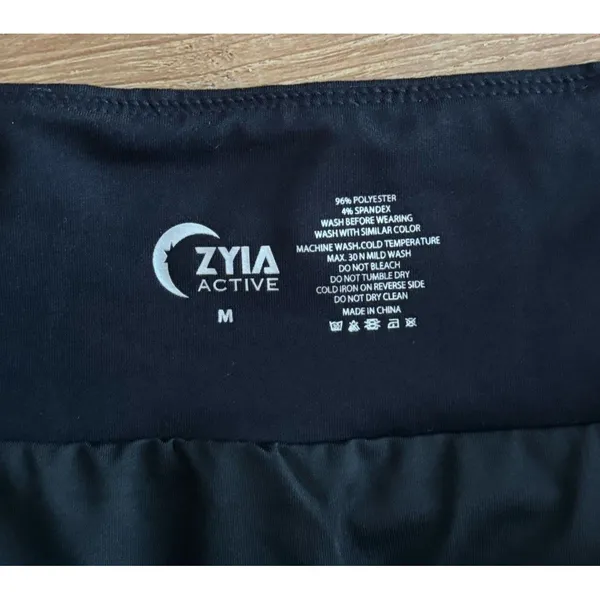 Zyia Active 5 Star Running‎ Shorts Womens Size Medium Black Camo Lined Workout - Image 3
