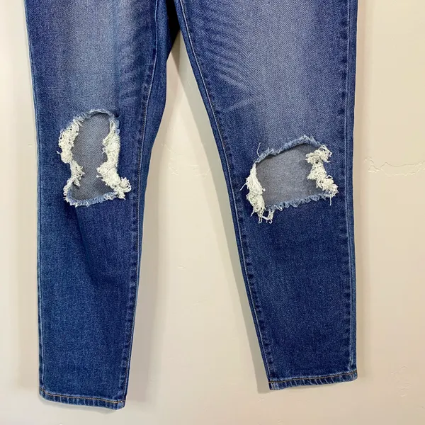 Women’s Distressed Denim Jean Medium Wash Size Juniors 11 - Image 3