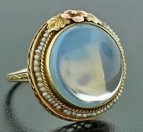 &merci Women’s Golden Tone Stainless Steel Metal with Iridescent Pattern Size 6 NWT - Image 2